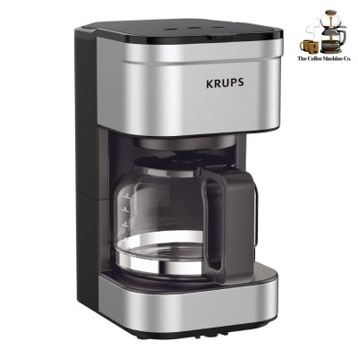 KRUPS Simply Brew 5-Cup Coffee Maker, Cold Brew and Drip-Free Design with Keep Warm Function, Stainless Steel, Silver and Black